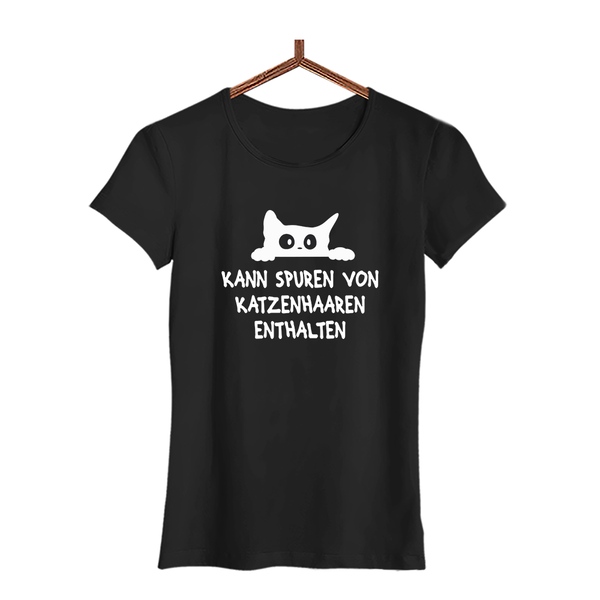 Damen T-Shirt Kann spuren von Katzenhaaren enthalten