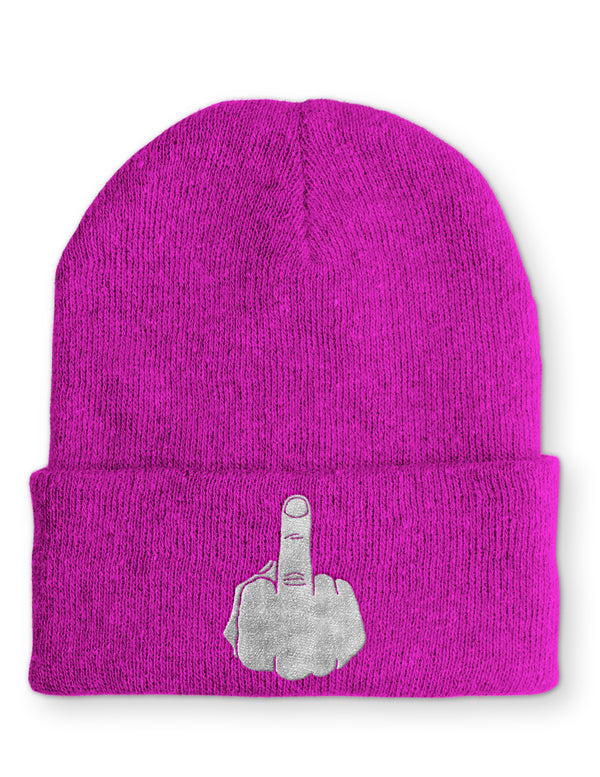 Mittelfinger Statement Beanie Mütze mit Spruch