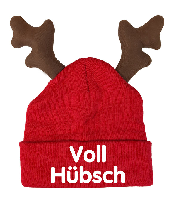 RENTIER STRICKMÜTZE VOLL HÜBSCH STATEMENT BEANIE ELCH MÜTZE MIT SPRUCH