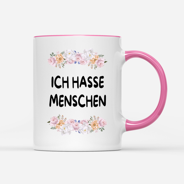 Tasse Blumen ich hasse Menschen