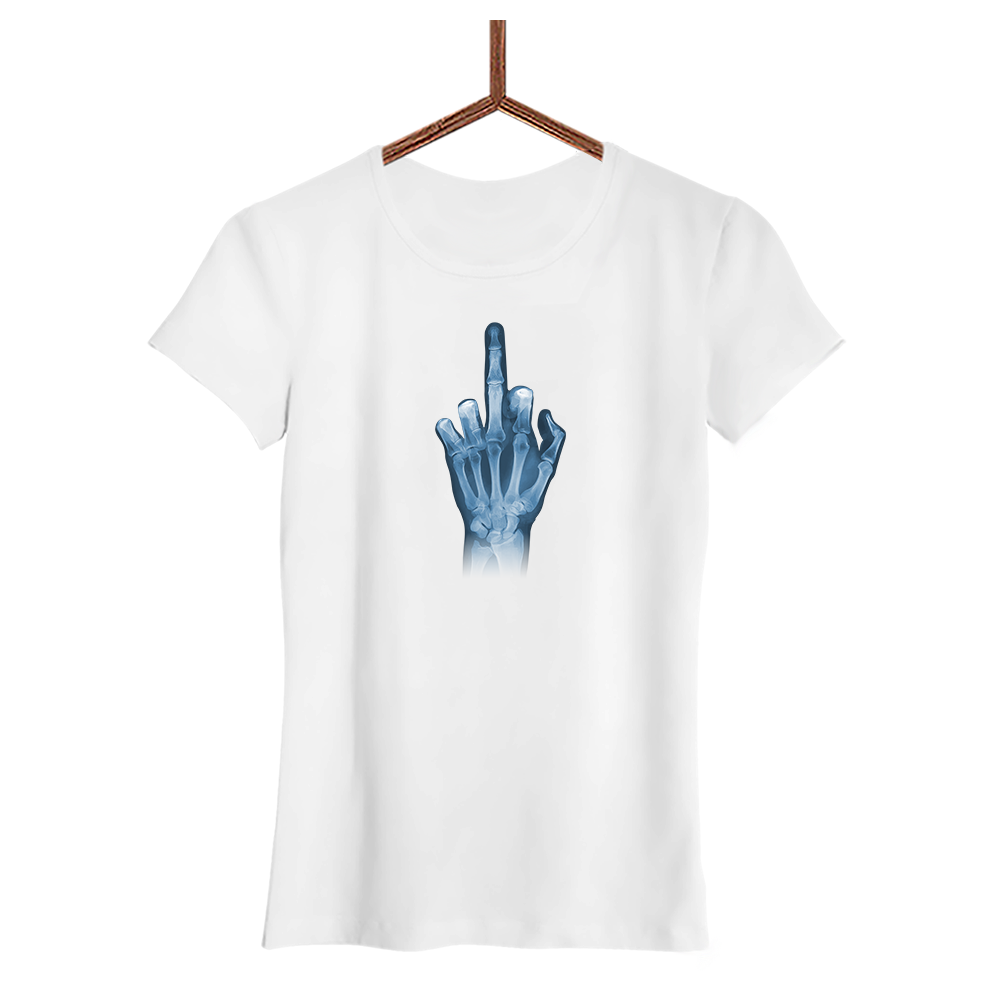 Damen T-Shirt Röntgen Mittelfinger