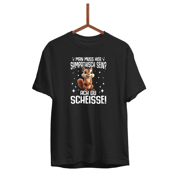 Herren T-Shirt Man muss hier sympathisch sein