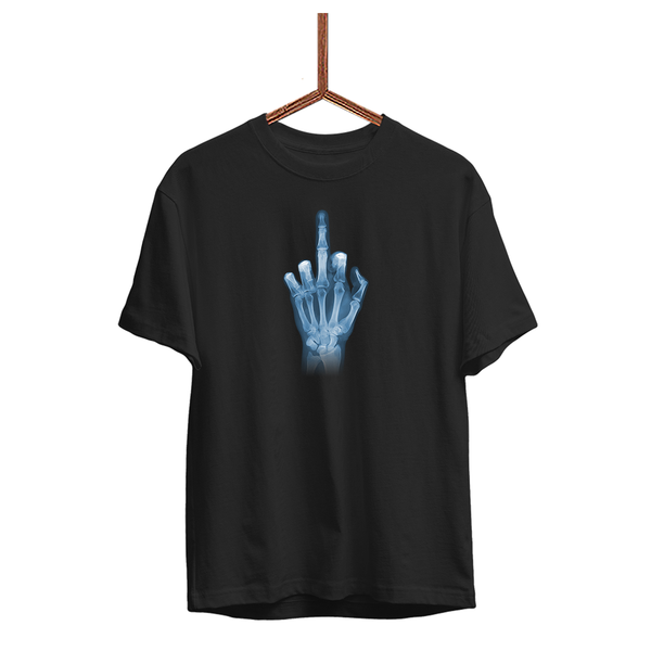 Herren T-Shirt Röntgen Mittelfinger