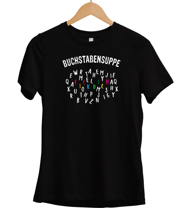 Damen T-Shirt Buchstabensuppe