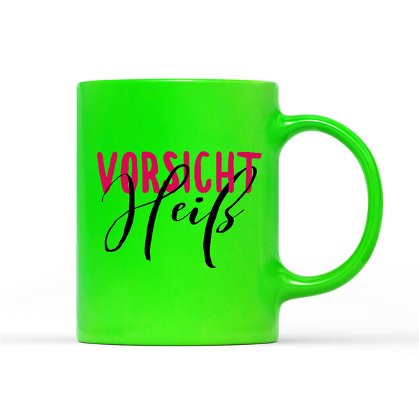 Tasse Neon Vorsicht heiß